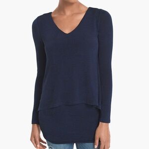 NWT White House Black Market Deep Blue V-Neck Tunic size XS